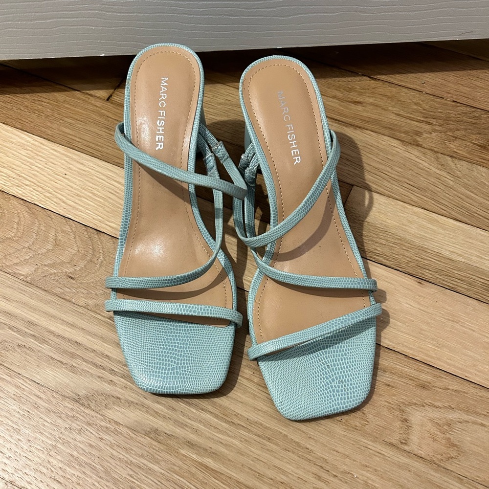 Marc fisher light blue heeled sandals